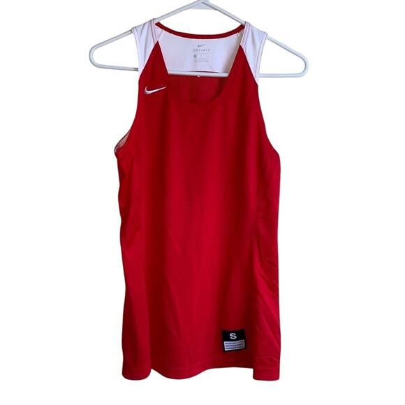 NIKE Women's Dri-Fit Basketball Athletic Tank Top Red/White Size Small NWT - Picture 1 of 7